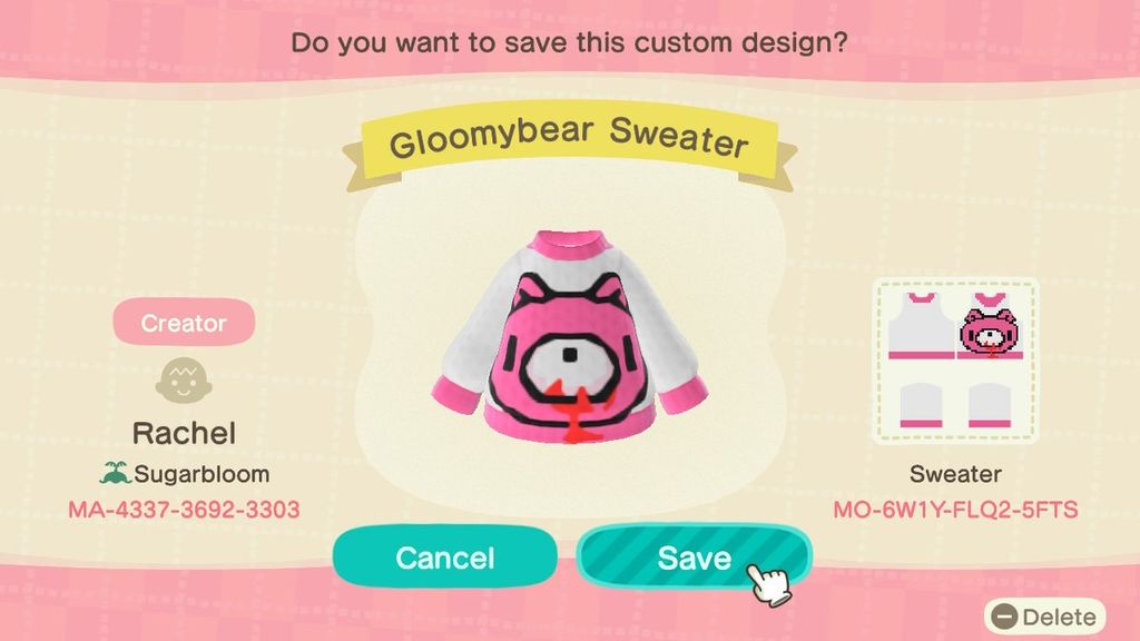 Custom Designs | MO-6W1Y-FLQ2-5FTS | Animal Crossing (ACNH