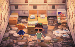 Manga-library wall, Animal Crossing (ACNH)