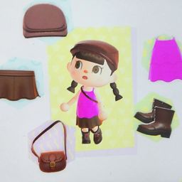 Pleather shoulder bag - Brown, Animal Crossing (ACNH)